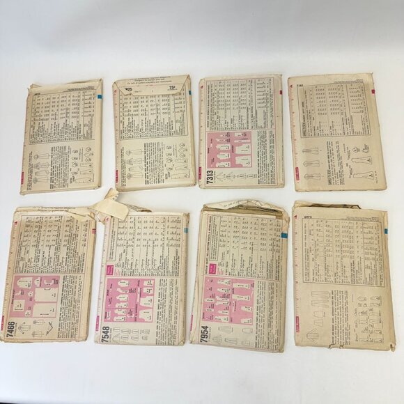 Simplicity Lot of 8 Vintage Sewing Patterns 6825 7313 7161 7954 6975 7466 7548 - Picture 6 of 6
